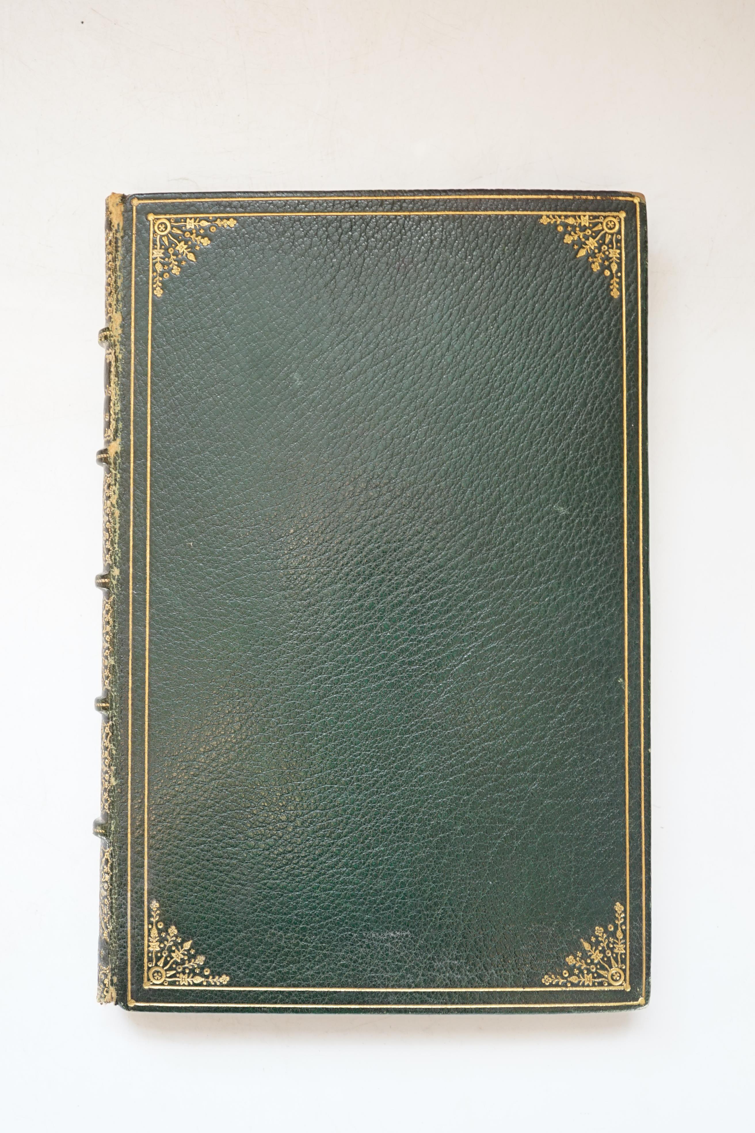 [Inglis, John]. A Yachtsman's Holidays or Cruising in the West Highlands, by the 'Governor', 1st edition, 8vo, fine dark green morocco gilt binding, with marbled endpapers, engraved frontispiece, 6 engraved plates, Picke